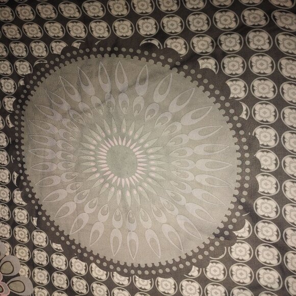 Abstract Patterned Lightweight Womens Scarf Geometric Design Soft Pastel Accents - Picture 6 of 7